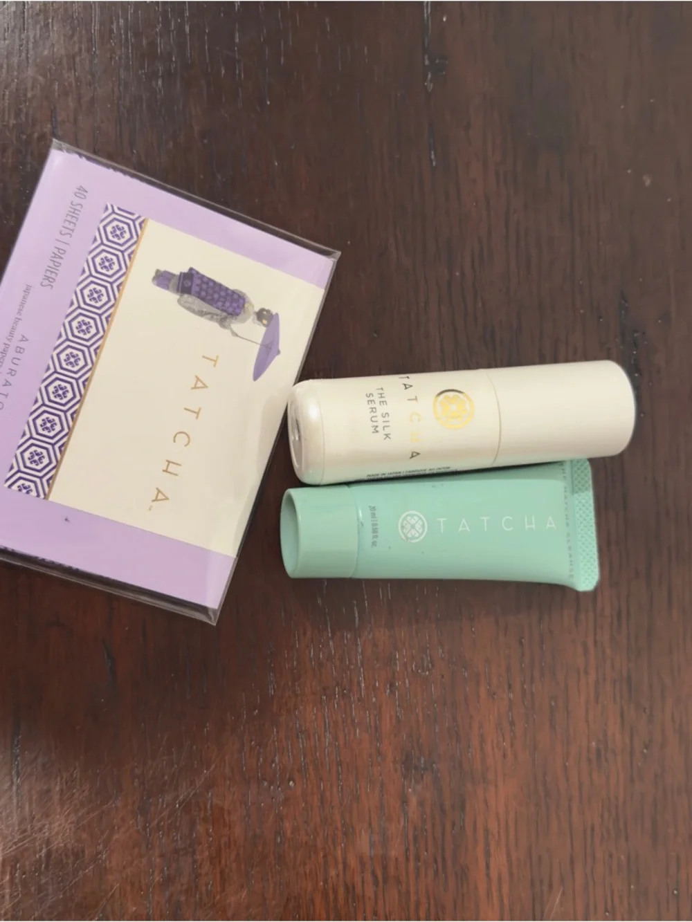 NEW Tatcha Bundle Matcha Cleanse, Cream Silk Serum & Japanese Beauty Papers